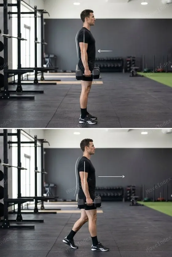 Farmer Carry demonstrated in 2 sequential frames