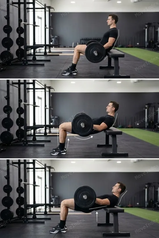 Hip Thrust demonstrated in 2 sequential frames
