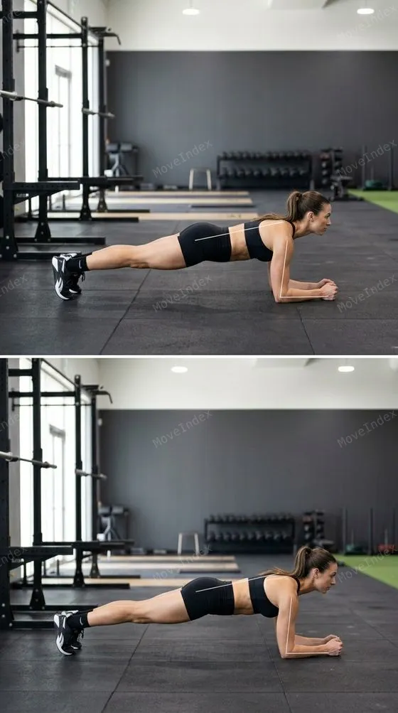 Plank exercise image, female athlete, 1 sequential frames